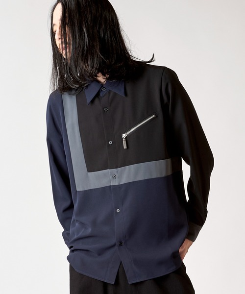 NO ID.(ノーアイディ)の「【NO ID.】Multi Cleric Zip Shirt / マルチ クレリック ジップ シャツ(シャツ/ブラウス・メンズ・ネイビー/ブラック/ホワイト・2/1)」の11枚目の写真