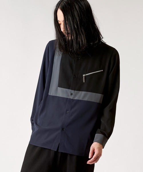 NO ID.(ノーアイディ)の「【NO ID.】Multi Cleric Zip Shirt / マルチ クレリック ジップ シャツ(シャツ/ブラウス・メンズ・ネイビー/ブラック/ホワイト・2/1)」の9枚目の写真