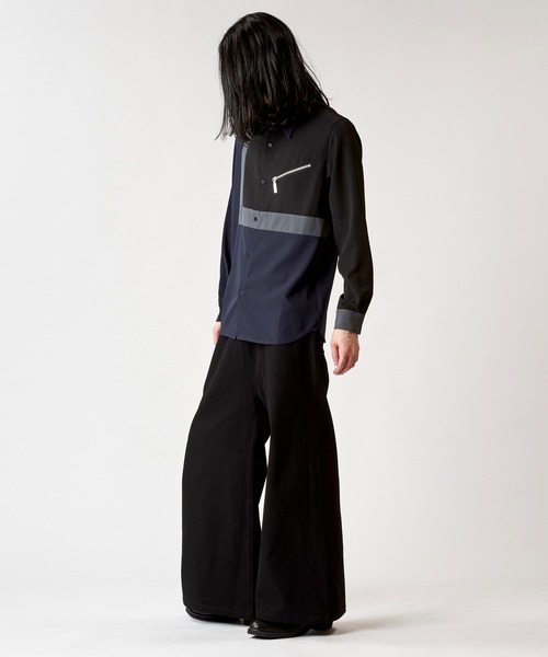 NO ID.(ノーアイディ)の「【NO ID.】Multi Cleric Zip Shirt / マルチ クレリック ジップ シャツ(シャツ/ブラウス・メンズ・ネイビー/ブラック/ホワイト・2/1)」の6枚目の写真
