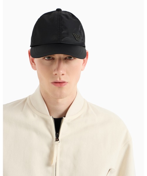 EMPORIO ARMANI（エンポリオアルマーニ）の「【エンポリオ アルマーニ】ベースボールキャップ ナイロン イーグルプレート（キャップ・メンズ・ブラック・FREE）」の3枚目の写真