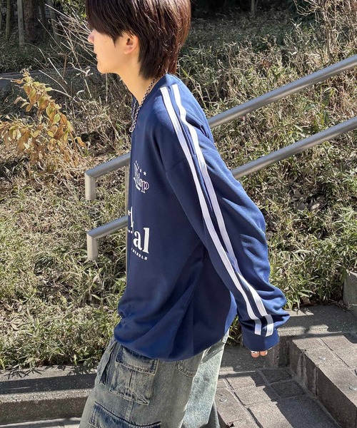 ILL'S(イルズ)の「ユニフォームライク フロントロゴプリント ドロスト サイドラインゲームシャツ メンズ レディース(Tシャツ/カットソー・メンズ・ホワイト/ホワイト系その他/ネイビー/ブルー系その他/ブラック/ブラック系その他・M/L)」の20枚目の写真