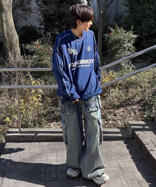 ILL'S(イルズ)の「ユニフォームライク フロントロゴプリント ドロスト サイドラインゲームシャツ メンズ レディース(Tシャツ/カットソー・メンズ・ホワイト/ホワイト系その他/ネイビー/ブルー系その他/ブラック/ブラック系その他・M/L)」の8枚目の写真