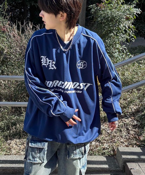 ILL'S(イルズ)の「ユニフォームライク フロントロゴプリント ドロスト サイドラインゲームシャツ メンズ レディース(Tシャツ/カットソー・メンズ・ホワイト/ホワイト系その他/ネイビー/ブルー系その他/ブラック/ブラック系その他・M/L)」の11枚目の写真