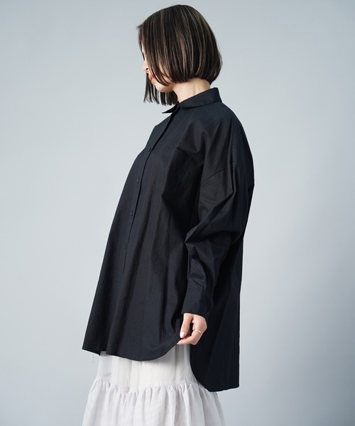 UNDICI・NOVE(ウンディッチノーベ)の「【AECA BLANC】アエカブラン/コットンリネンクロスブラウス(シャツ/ブラウス・レディース・グリーン/ブラック/ホワイト・M)」の12枚目の写真