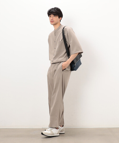 COMME CA ISM（コムサイズム）の「【セットアップ対応】ウールライク 五分袖 バンドカラーシャツ（シャツ/ブラウス・メンズ・ホワイト/ベージュ/ブラック/グレー・LARGE/MEDIUM/SMALL）」の11枚目の写真