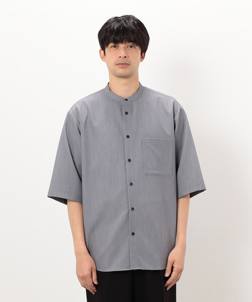 COMME CA ISM（コムサイズム）の「【セットアップ対応】ウールライク 五分袖 バンドカラーシャツ（シャツ/ブラウス・メンズ・ホワイト/ベージュ/ブラック/グレー・LARGE/MEDIUM/SMALL）」の14枚目の写真
