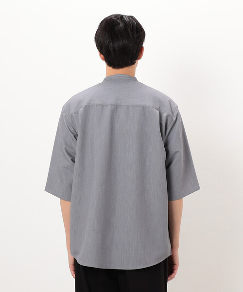 COMME CA ISM（コムサイズム）の「【セットアップ対応】ウールライク 五分袖 バンドカラーシャツ（シャツ/ブラウス・メンズ・ホワイト/ベージュ/ブラック/グレー・LARGE/MEDIUM/SMALL）」の16枚目の写真