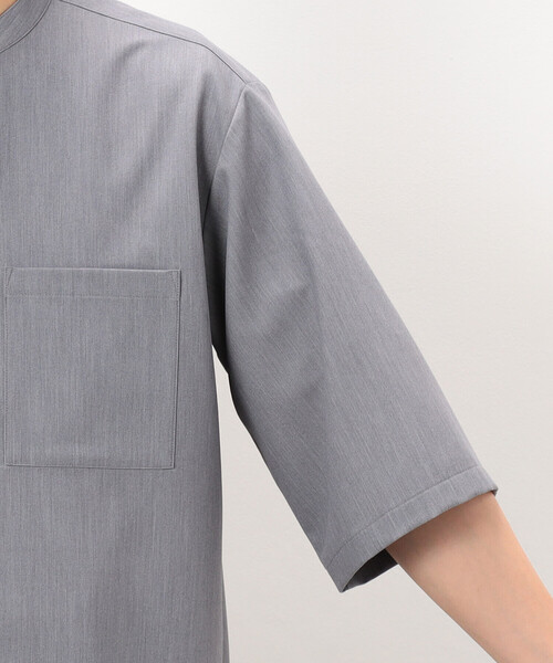 COMME CA ISM（コムサイズム）の「【セットアップ対応】ウールライク 五分袖 バンドカラーシャツ（シャツ/ブラウス・メンズ・ホワイト/ベージュ/ブラック/グレー・LARGE/MEDIUM/SMALL）」の18枚目の写真