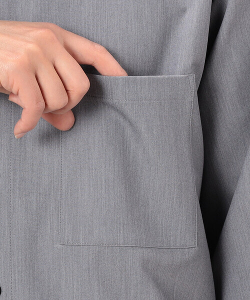 COMME CA ISM（コムサイズム）の「【セットアップ対応】ウールライク 五分袖 バンドカラーシャツ（シャツ/ブラウス・メンズ・ホワイト/ベージュ/ブラック/グレー・LARGE/MEDIUM/SMALL）」の19枚目の写真