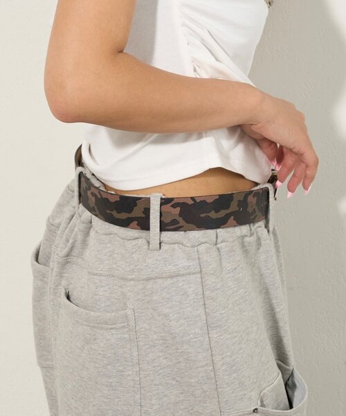 WHO'S WHO gallery（フーズフーギャラリー）の「アソート柄ベルト /ヒョウ柄(レオパード、カモ柄)（ベルト・レディース・ブラウン/グレー/オフホワイト/カーキ・FREE）」の12枚目の写真