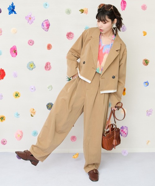 JETSET SOLO PLUS （ジェットセットソロプラス）の「【JETSET SOLO PLUS】TRツイルタックコクーンパンツ（その他パンツ・レディース・ライトグレー/キャメル・FREE）」の6枚目の写真