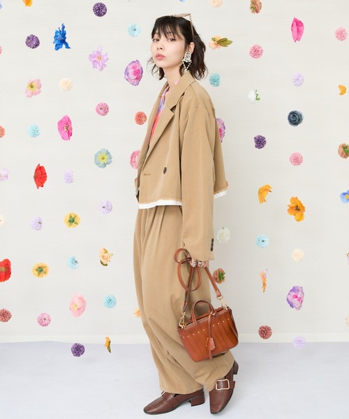JETSET SOLO PLUS （ジェットセットソロプラス）の「【JETSET SOLO PLUS】TRツイルタックコクーンパンツ（その他パンツ・レディース・ライトグレー/キャメル・FREE）」の7枚目の写真