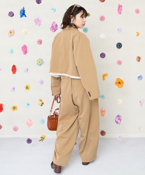 JETSET SOLO PLUS （ジェットセットソロプラス）の「【JETSET SOLO PLUS】TRツイルタックコクーンパンツ（その他パンツ・レディース・ライトグレー/キャメル・FREE）」の8枚目の写真
