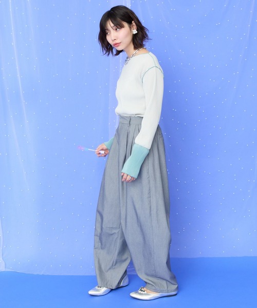 JETSET SOLO PLUS （ジェットセットソロプラス）の「【JETSET SOLO PLUS】TRツイルタックコクーンパンツ（その他パンツ・レディース・ライトグレー/キャメル・FREE）」の9枚目の写真
