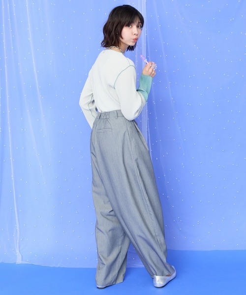 JETSET SOLO PLUS （ジェットセットソロプラス）の「【JETSET SOLO PLUS】TRツイルタックコクーンパンツ（その他パンツ・レディース・ライトグレー/キャメル・FREE）」の10枚目の写真