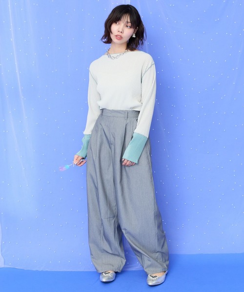 JETSET SOLO PLUS （ジェットセットソロプラス）の「【JETSET SOLO PLUS】TRツイルタックコクーンパンツ（その他パンツ・レディース・ライトグレー/キャメル・FREE）」の11枚目の写真