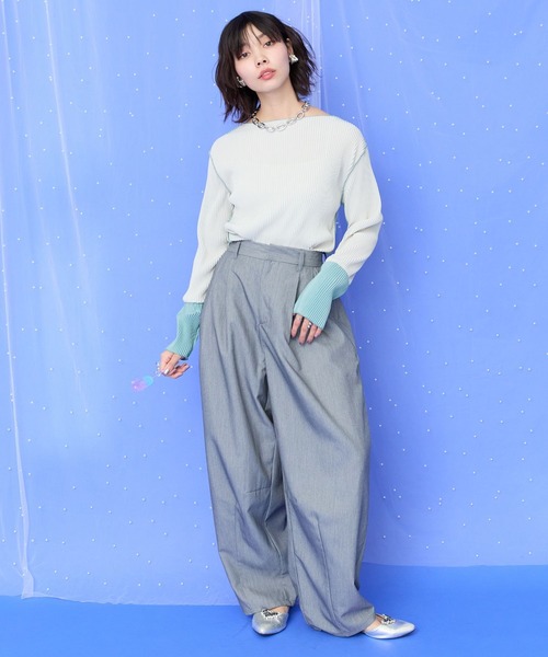 JETSET SOLO PLUS （ジェットセットソロプラス）の「【JETSET SOLO PLUS】TRツイルタックコクーンパンツ（その他パンツ・レディース・ライトグレー/キャメル・FREE）」の12枚目の写真