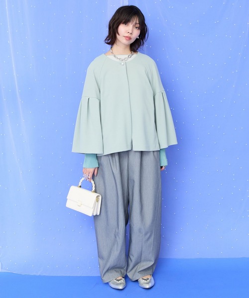 JETSET SOLO PLUS （ジェットセットソロプラス）の「【JETSET SOLO PLUS】TRツイルタックコクーンパンツ（その他パンツ・レディース・ライトグレー/キャメル・FREE）」の13枚目の写真