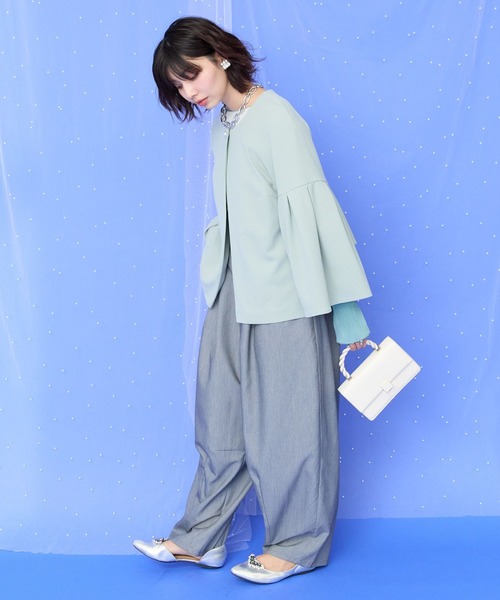 JETSET SOLO PLUS （ジェットセットソロプラス）の「【JETSET SOLO PLUS】TRツイルタックコクーンパンツ（その他パンツ・レディース・ライトグレー/キャメル・FREE）」の14枚目の写真