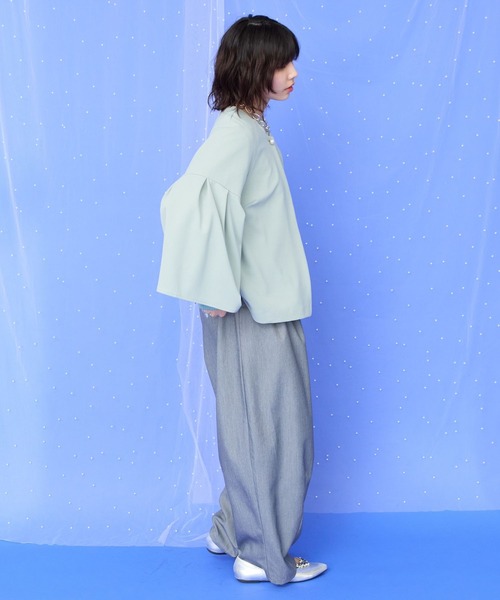 JETSET SOLO PLUS （ジェットセットソロプラス）の「【JETSET SOLO PLUS】TRツイルタックコクーンパンツ（その他パンツ・レディース・ライトグレー/キャメル・FREE）」の15枚目の写真