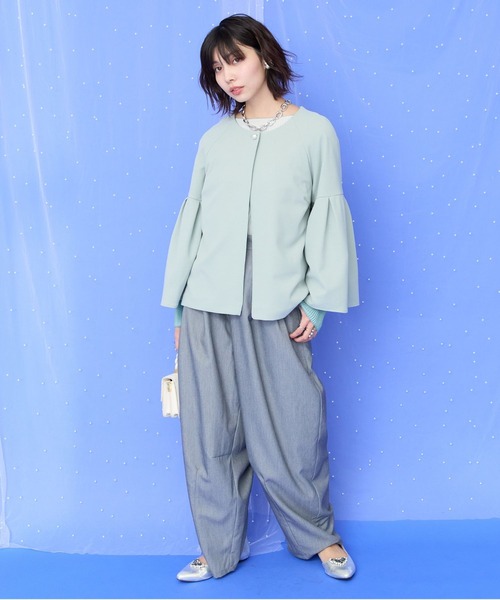 JETSET SOLO PLUS （ジェットセットソロプラス）の「【JETSET SOLO PLUS】TRツイルタックコクーンパンツ（その他パンツ・レディース・ライトグレー/キャメル・FREE）」の16枚目の写真