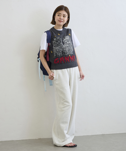 GANNI（ガニー）の「GANNI/ ガニー Graphic Wool Mix Cats Vest（ベスト・レディース・チャコールグレー・FREE）」の5枚目の写真