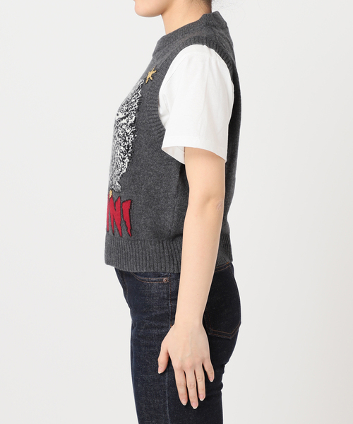 GANNI（ガニー）の「GANNI/ ガニー Graphic Wool Mix Cats Vest（ベスト・レディース・チャコールグレー・FREE）」の18枚目の写真