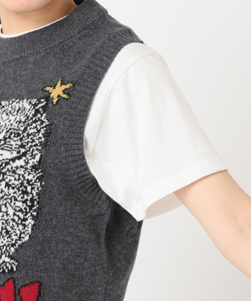 GANNI（ガニー）の「GANNI/ ガニー Graphic Wool Mix Cats Vest（ベスト・レディース・チャコールグレー・FREE）」の14枚目の写真