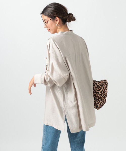 BAYFLOW（ベイフロー）の「[サイドスリット入り]シアーロングシャツ（シャツ/ブラウス・レディース・グレイッシュベージュ/ライトイエロー/チャコール・FREE）」の7枚目の写真