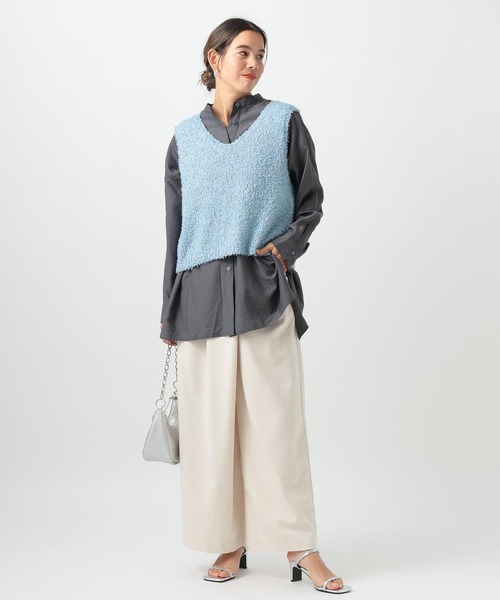 BAYFLOW（ベイフロー）の「[サイドスリット入り]シアーロングシャツ（シャツ/ブラウス・レディース・グレイッシュベージュ/ライトイエロー/チャコール・FREE）」の8枚目の写真