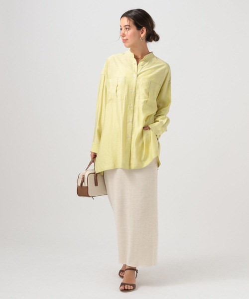 BAYFLOW（ベイフロー）の「[サイドスリット入り]シアーロングシャツ（シャツ/ブラウス・レディース・グレイッシュベージュ/ライトイエロー/チャコール・FREE）」の10枚目の写真