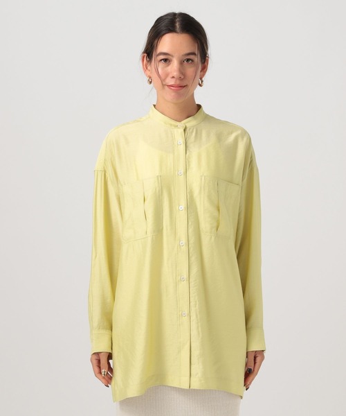 BAYFLOW（ベイフロー）の「[サイドスリット入り]シアーロングシャツ（シャツ/ブラウス・レディース・グレイッシュベージュ/ライトイエロー/チャコール・FREE）」の12枚目の写真