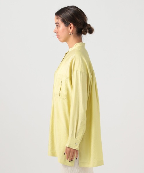 BAYFLOW（ベイフロー）の「[サイドスリット入り]シアーロングシャツ（シャツ/ブラウス・レディース・グレイッシュベージュ/ライトイエロー/チャコール・FREE）」の13枚目の写真