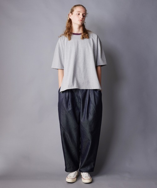 rehacer（レアセル）の「rehacer : Double Tuck Easy Denim Pants /ダブルタック イージー デニムパンツ（デニムパンツ・メンズ・インディゴブルー・SMALL/MEDIUM/LARGE）」の3枚目の写真