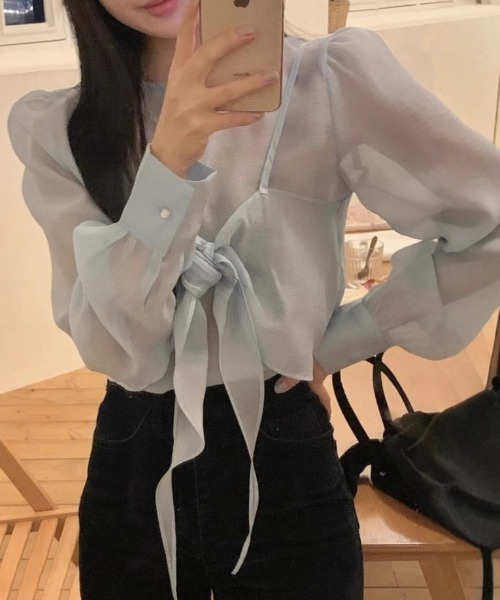 ドッキングブラウス♡ohga JUNOAH（ジュノア）の「5分袖ドッキングブラウス（シャツ