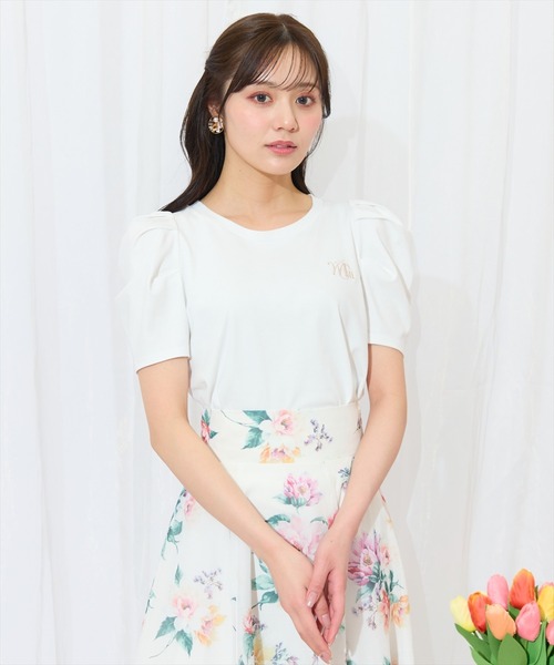 WILLSELECTION（ウィルセレクション）の「タックスリーブロゴ刺繍トップス（Tシャツ/カットソー・レディース・ブラック/オフホワイト/ピンク/ミント・FREE）」の5枚目の写真
