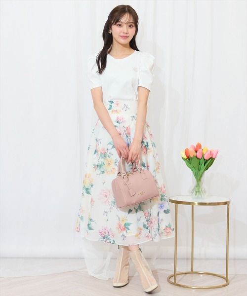 WILLSELECTION（ウィルセレクション）の「タックスリーブロゴ刺繍トップス（Tシャツ/カットソー・レディース・ブラック/オフホワイト/ピンク/ミント・FREE）」の6枚目の写真