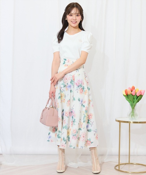 WILLSELECTION（ウィルセレクション）の「タックスリーブロゴ刺繍トップス（Tシャツ/カットソー・レディース・ブラック/オフホワイト/ピンク/ミント・FREE）」の7枚目の写真