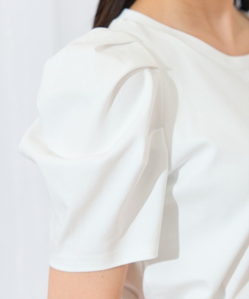 WILLSELECTION（ウィルセレクション）の「タックスリーブロゴ刺繍トップス（Tシャツ/カットソー・レディース・ブラック/オフホワイト/ピンク/ミント・FREE）」の13枚目の写真