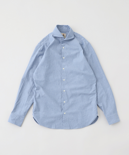 GUY ROVER（ギローバー）の「GUY ROVER (ギローバー) Chambrey Cutaway Shirts 551400/3850W2410L（シャツ/ブラウス・メンズ・ネイビー/ダークブルー・SMALL/X-LARGE/LARGE/MEDIUM）」の2枚目の写真