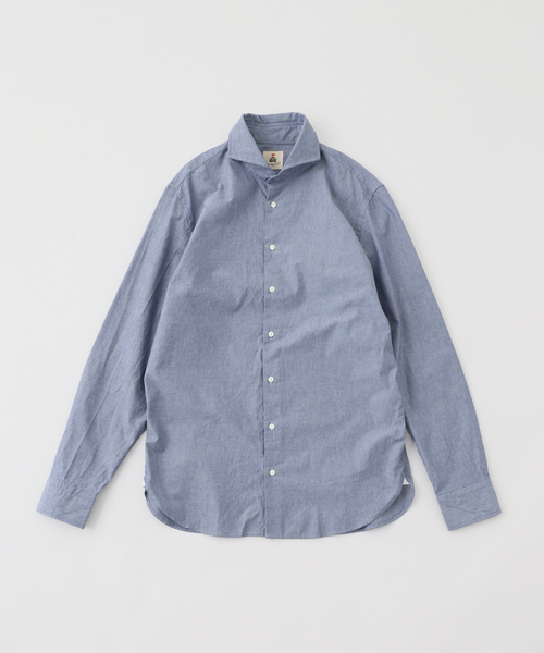 GUY ROVER（ギローバー）の「GUY ROVER (ギローバー) Chambrey Cutaway Shirts 551400/3850W2410L（シャツ/ブラウス・メンズ・ネイビー/ダークブルー・SMALL/X-LARGE/LARGE/MEDIUM）」の6枚目の写真