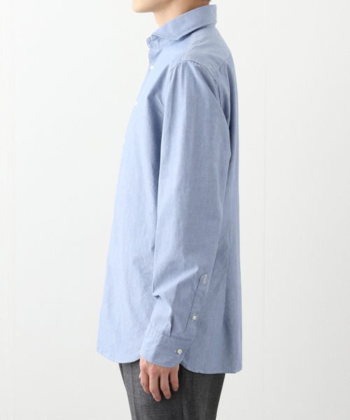 GUY ROVER（ギローバー）の「GUY ROVER (ギローバー) Chambrey Cutaway Shirts 551400/3850W2410L（シャツ/ブラウス・メンズ・ネイビー/ダークブルー・SMALL/X-LARGE/LARGE/MEDIUM）」の8枚目の写真