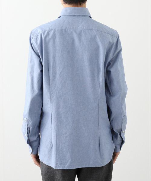 GUY ROVER（ギローバー）の「GUY ROVER (ギローバー) Chambrey Cutaway Shirts 551400/3850W2410L（シャツ/ブラウス・メンズ・ネイビー/ダークブルー・SMALL/X-LARGE/LARGE/MEDIUM）」の9枚目の写真