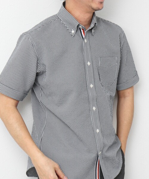 NOLLEY’S（ノーリーズ）の「《ビジカジ対応》【EVALET】吸水速乾 2WAYストレッチ サッカーギンガムテープBD 25SS（シャツ/ブラウス・メンズ・ネイビー/グレー系その他/ブラック系その他・S/M/L/XL/XXL）」の5枚目の写真