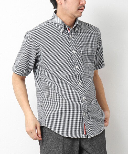 NOLLEY’S（ノーリーズ）の「《ビジカジ対応》【EVALET】吸水速乾 2WAYストレッチ サッカーギンガムテープBD 25SS（シャツ/ブラウス・メンズ・ネイビー/グレー系その他/ブラック系その他・S/M/L/XL/XXL）」の6枚目の写真