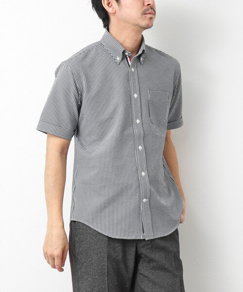 NOLLEY’S（ノーリーズ）の「《ビジカジ対応》【EVALET】吸水速乾 2WAYストレッチ サッカーギンガムテープBD 25SS（シャツ/ブラウス・メンズ・ネイビー/グレー系その他/ブラック系その他・S/M/L/XL/XXL）」の7枚目の写真