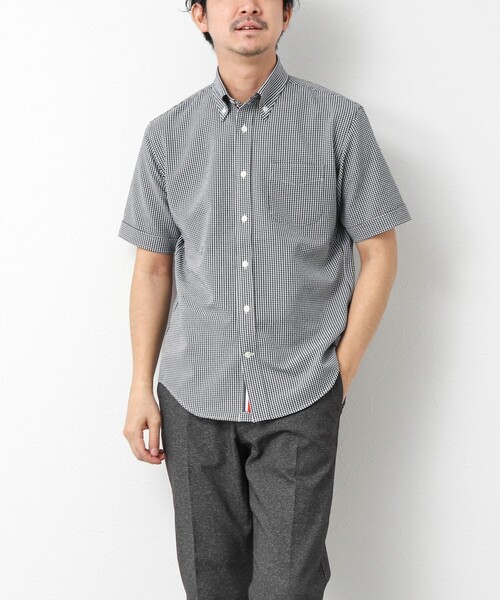 NOLLEY’S（ノーリーズ）の「《ビジカジ対応》【EVALET】吸水速乾 2WAYストレッチ サッカーギンガムテープBD 25SS（シャツ/ブラウス・メンズ・ネイビー/グレー系その他/ブラック系その他・S/M/L/XL/XXL）」の8枚目の写真