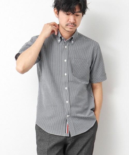 NOLLEY’S（ノーリーズ）の「《ビジカジ対応》【EVALET】吸水速乾 2WAYストレッチ サッカーギンガムテープBD 25SS（シャツ/ブラウス・メンズ・ネイビー/グレー系その他/ブラック系その他・S/M/L/XL/XXL）」の10枚目の写真