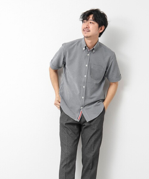 NOLLEY’S（ノーリーズ）の「《ビジカジ対応》【EVALET】吸水速乾 2WAYストレッチ サッカーギンガムテープBD 25SS（シャツ/ブラウス・メンズ・ネイビー/グレー系その他/ブラック系その他・S/M/L/XL/XXL）」の13枚目の写真