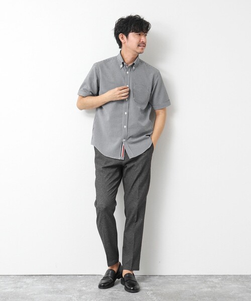 NOLLEY’S（ノーリーズ）の「《ビジカジ対応》【EVALET】吸水速乾 2WAYストレッチ サッカーギンガムテープBD 25SS（シャツ/ブラウス・メンズ・ネイビー/グレー系その他/ブラック系その他・S/M/L/XL/XXL）」の15枚目の写真